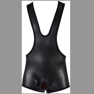 Neoprene Wrestling Singlet (X-rated) Crotch-less. Size L.   Brand: 665 leather